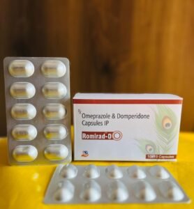 Romirad™-D Omeprazole 20 Mg Radwin Biotech ISO GMP & GLP WHO GMP Top Pharmaceutical Company of India Top PCD Pharma Company Monopoly Rights